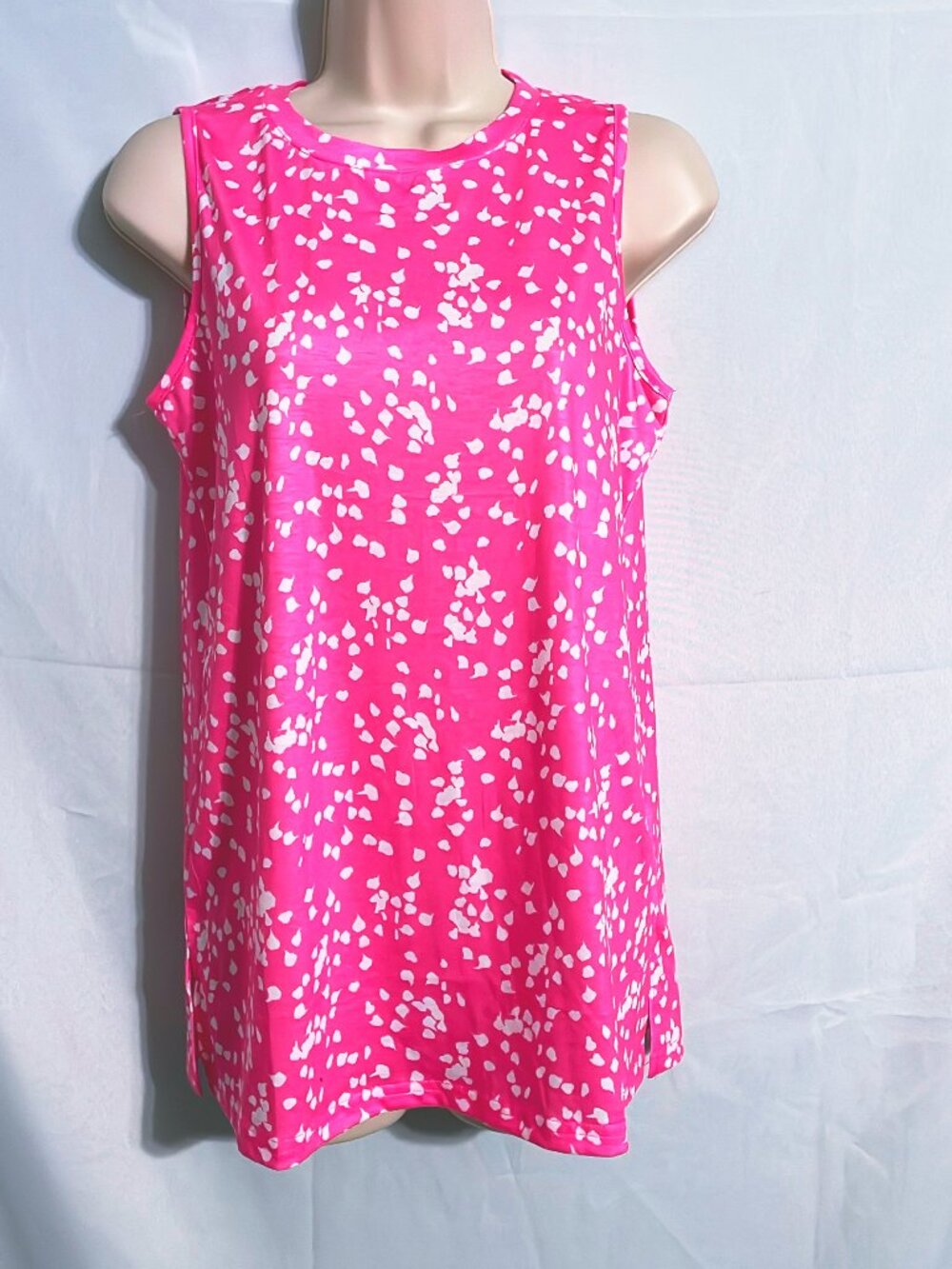 Xieerduo Pink Spotted Sleeveless Top Size S